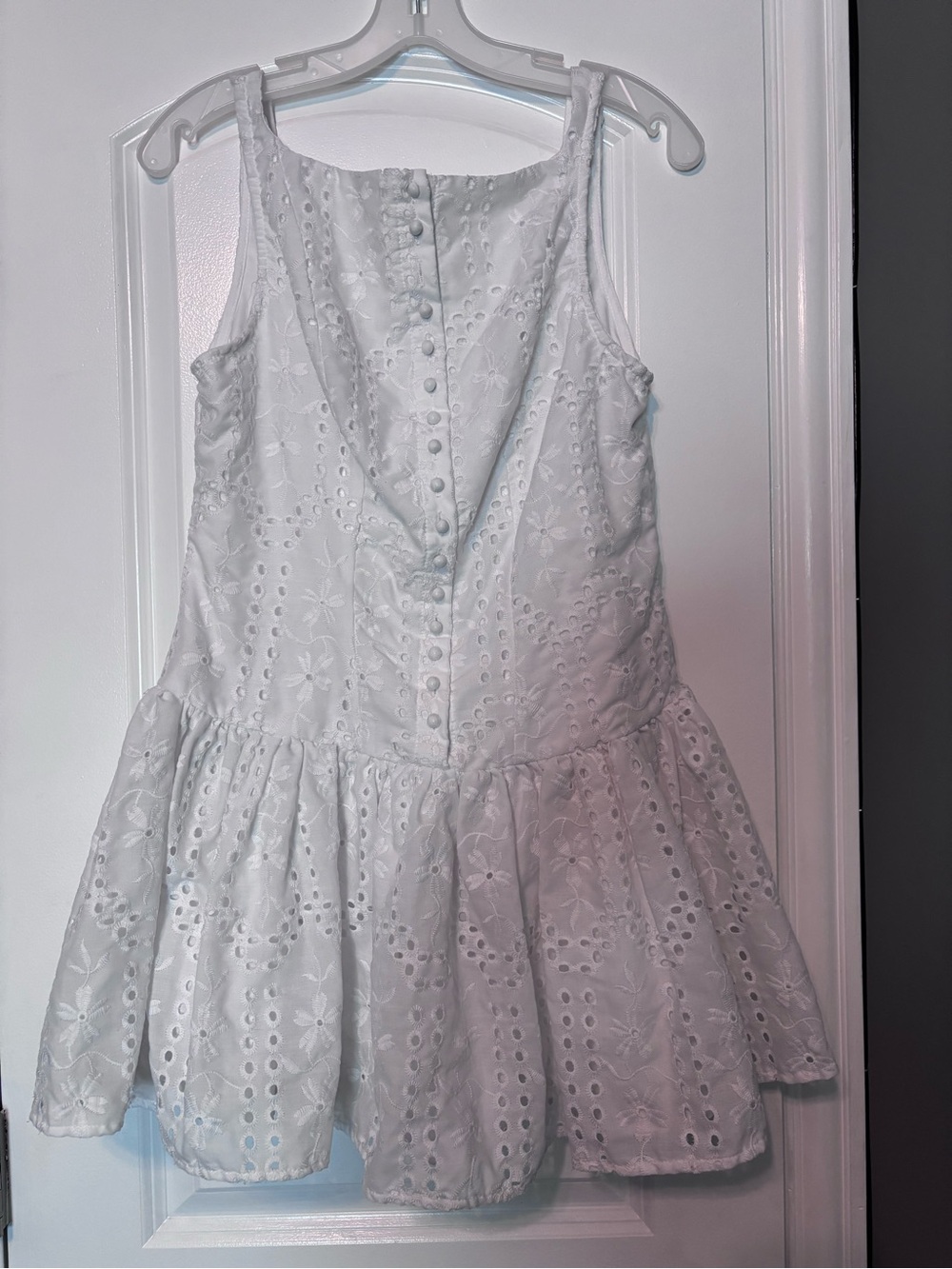Classic White Eyelet Sleeveless Dress Size XS/S